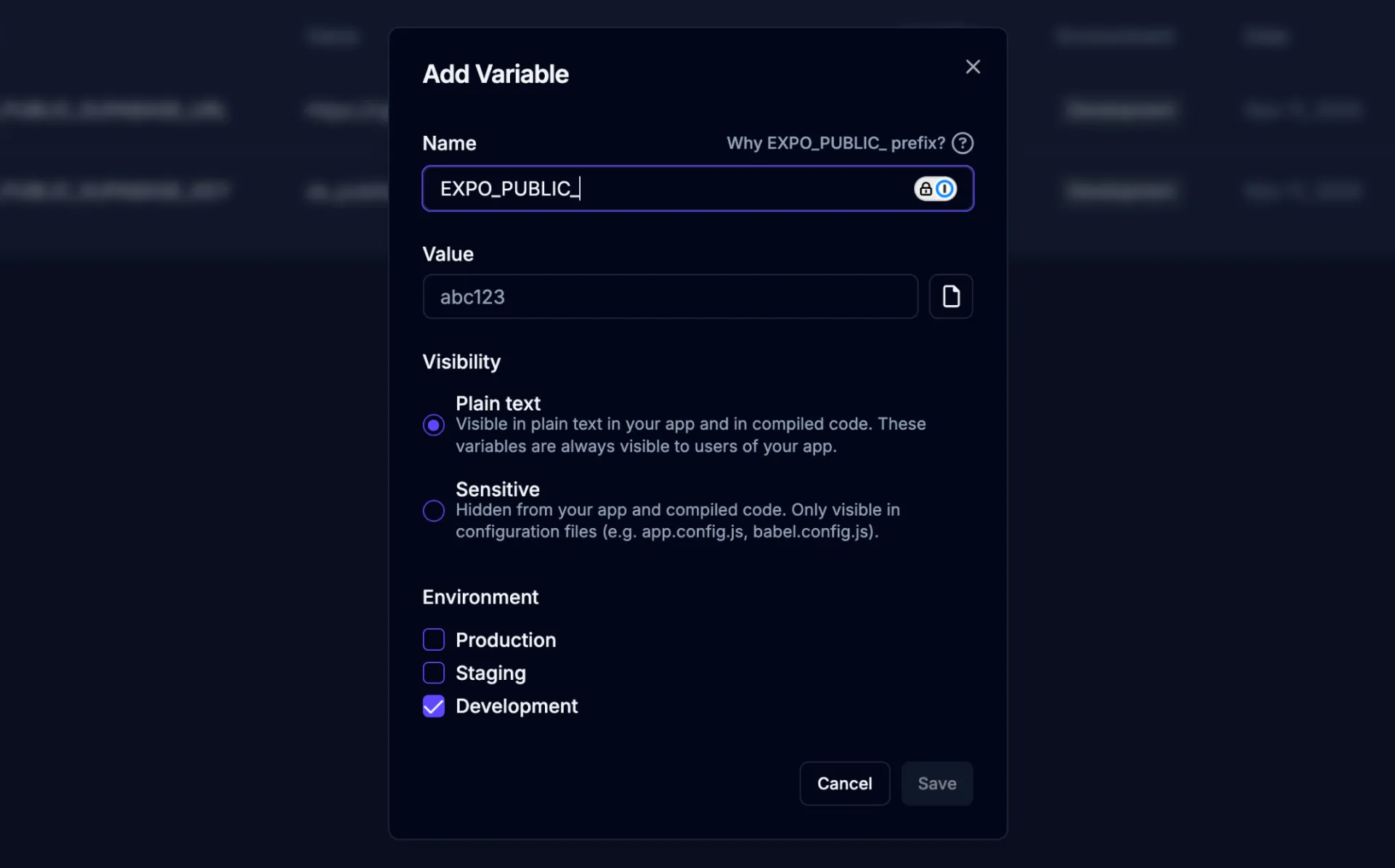 Add Environment Variable