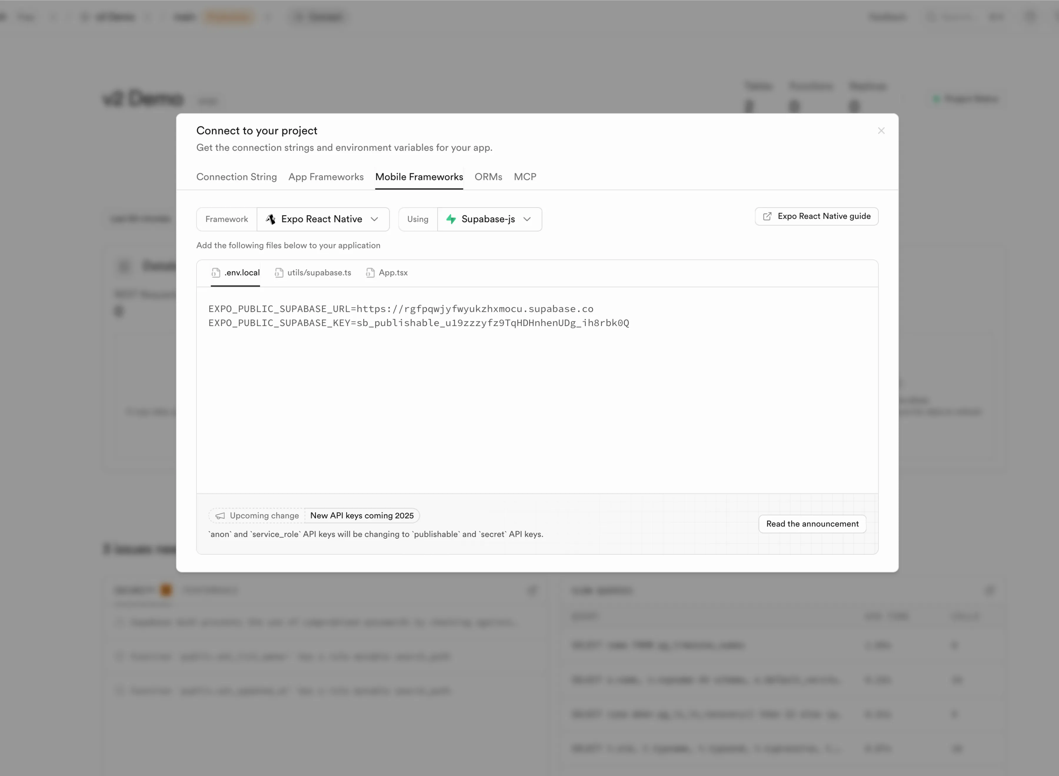 Supabase Credentials